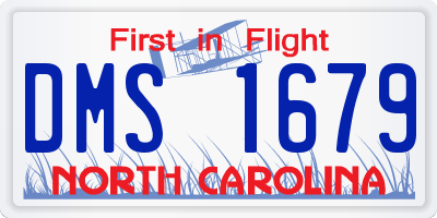 NC license plate DMS1679