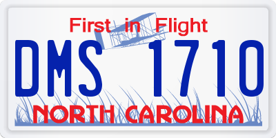 NC license plate DMS1710