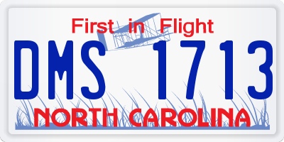 NC license plate DMS1713