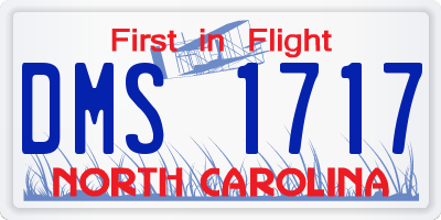 NC license plate DMS1717