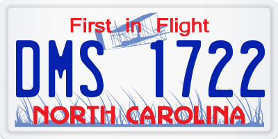 NC license plate DMS1722