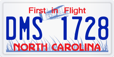 NC license plate DMS1728
