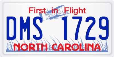 NC license plate DMS1729