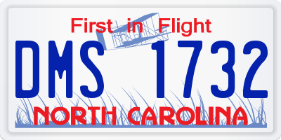 NC license plate DMS1732