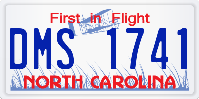 NC license plate DMS1741