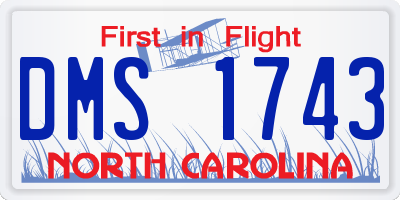 NC license plate DMS1743