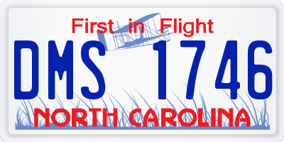 NC license plate DMS1746