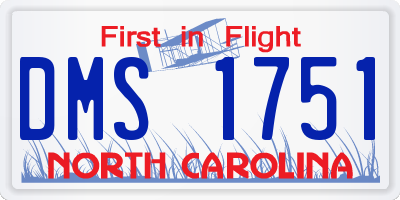 NC license plate DMS1751