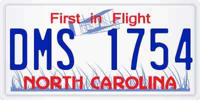 NC license plate DMS1754