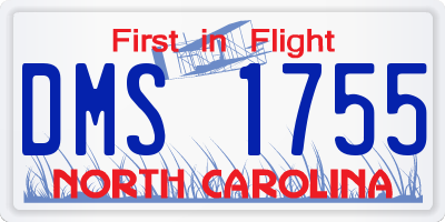 NC license plate DMS1755