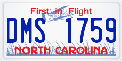 NC license plate DMS1759