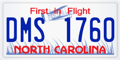 NC license plate DMS1760