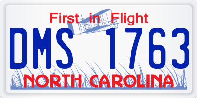 NC license plate DMS1763