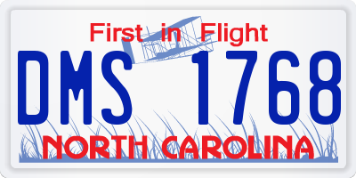 NC license plate DMS1768