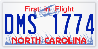 NC license plate DMS1774