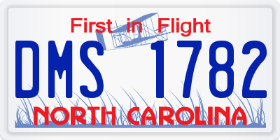 NC license plate DMS1782