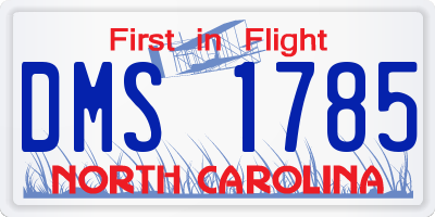 NC license plate DMS1785