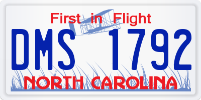 NC license plate DMS1792