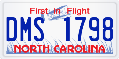 NC license plate DMS1798