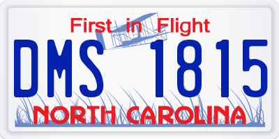 NC license plate DMS1815
