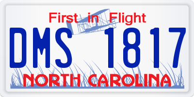 NC license plate DMS1817