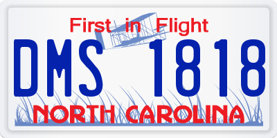 NC license plate DMS1818