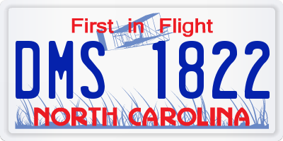 NC license plate DMS1822