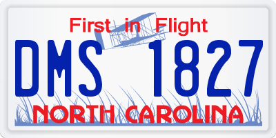 NC license plate DMS1827