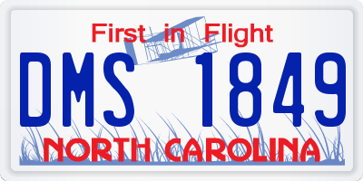 NC license plate DMS1849
