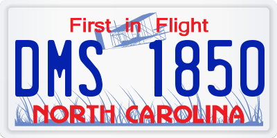 NC license plate DMS1850