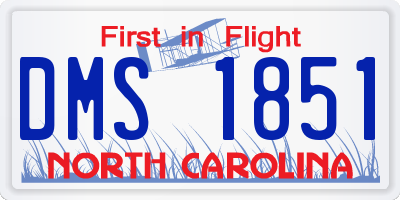 NC license plate DMS1851