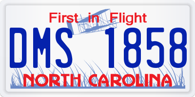 NC license plate DMS1858