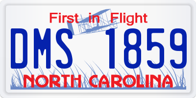 NC license plate DMS1859