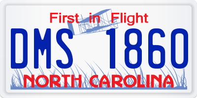 NC license plate DMS1860