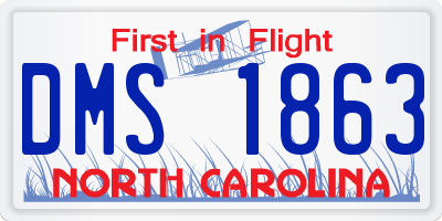 NC license plate DMS1863