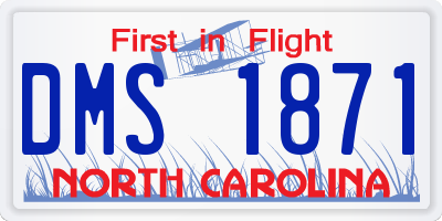 NC license plate DMS1871