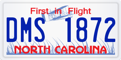 NC license plate DMS1872