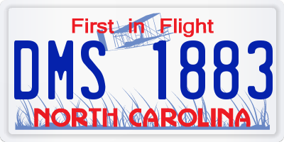 NC license plate DMS1883