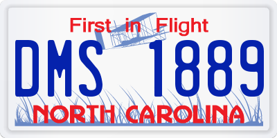 NC license plate DMS1889