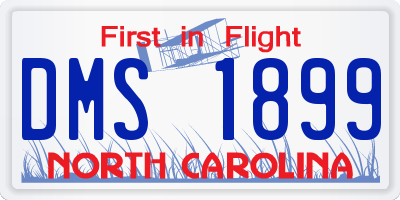 NC license plate DMS1899