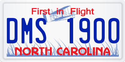 NC license plate DMS1900