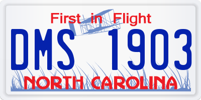 NC license plate DMS1903