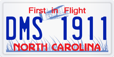 NC license plate DMS1911
