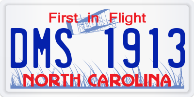 NC license plate DMS1913