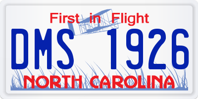 NC license plate DMS1926