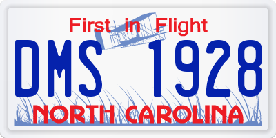 NC license plate DMS1928