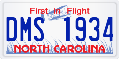 NC license plate DMS1934