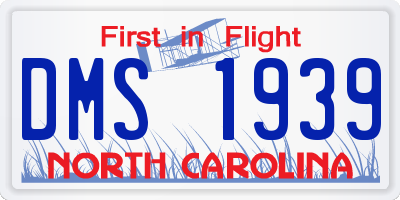 NC license plate DMS1939