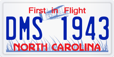 NC license plate DMS1943