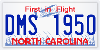 NC license plate DMS1950